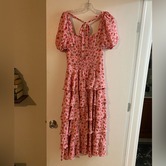 WAYF Agatha Floral Tiered Ruffle MIDI Dress - Picture 5 of 5